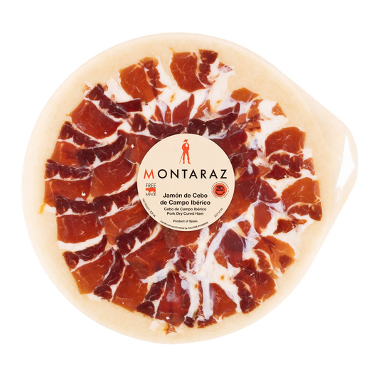 Montaraz Cebo de Campo Free Range Jamon Iberico Pre Sliced Plates (2.5oz) - EEUU068